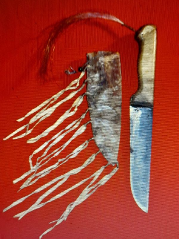Coltello Sarcee con fodero in Raw Hide